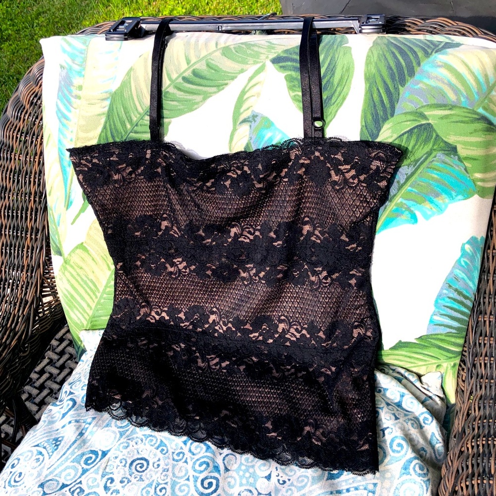 WHBM Black lace cami Small